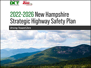 Cover of SHSP depicting scenic view of New Hampshire roadway through a state forest